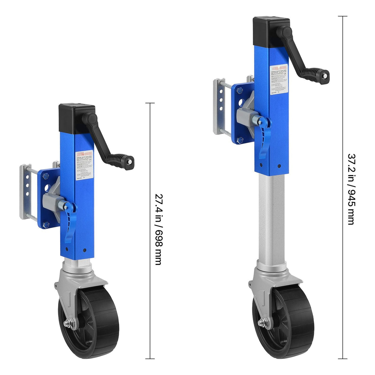 Trailer Jack with Wheel, 1600 lbs Heavy Duty Swivel Boat Trailer Jack PP Single Wheel, 10" Lift, Bolt-on Trailer Tongue Jack with Ergonomic Handle for RV, Boat, Horse Trailer, Utility Trailer
