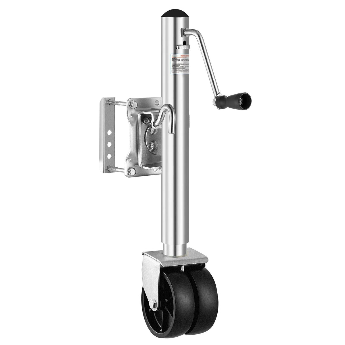 Trailer Jack with Wheel, 2000 lbs Load Capacity, Heavy Duty Swivel Boat Trailer Jack with PP Single Wheel & Ergonomic Handle, 12-inch Lift, Fit for RVs, Boats, Horse Trailers, Utility Trailers