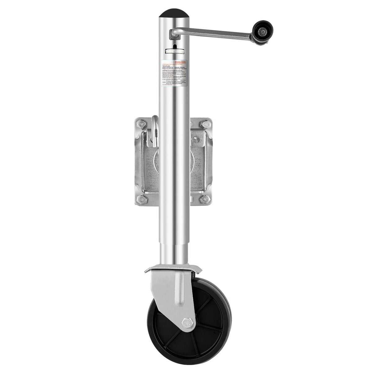 Trailer Jack with Wheel, 2000 lbs Load Capacity, Heavy Duty Swivel Boat Trailer Jack with PP Single Wheel & Ergonomic Handle, 12-inch Lift, Fit for RVs, Boats, Horse Trailers, Utility Trailers