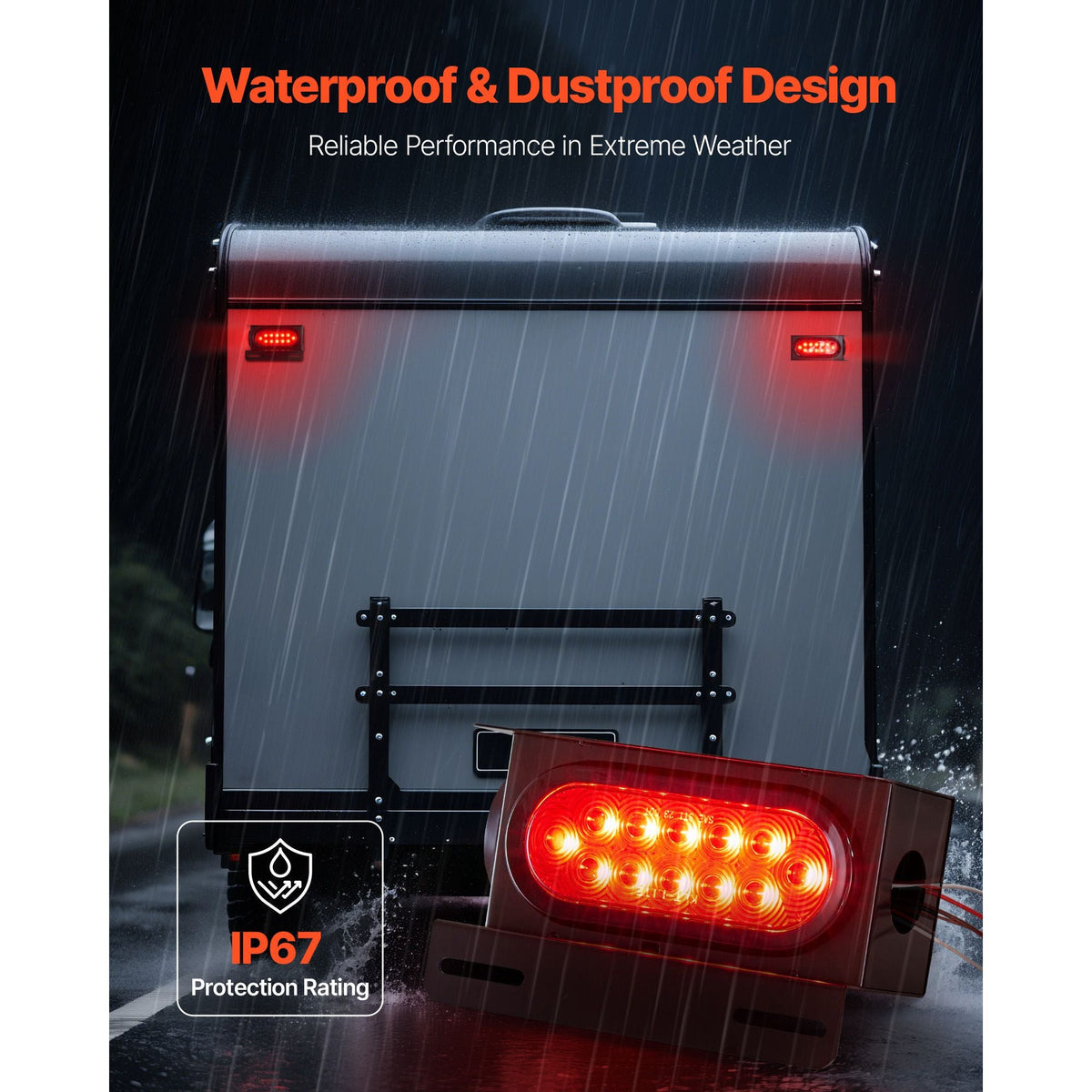Trailer Lights, 10-30V LED Trailer Tail Lights Kit with Stop Brake Turn Tail Clearance (Side) Lamp, Left and Right Waterproof Tow Lighting Kit for Boat Truck Camper RV Snowmobile Bus Caravan