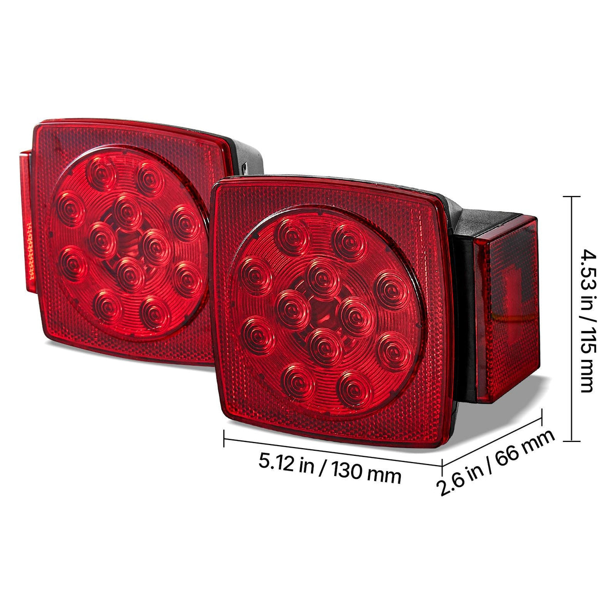 Trailer Lights, 12V LED Trailer Tail Lights Kit with Stop Brake Turn Tail License Plate Clearance Lamp, Waterproof Tow Lighting Kit with Wiring Harness for Boat Truck Camper RV Snowmobile Bus