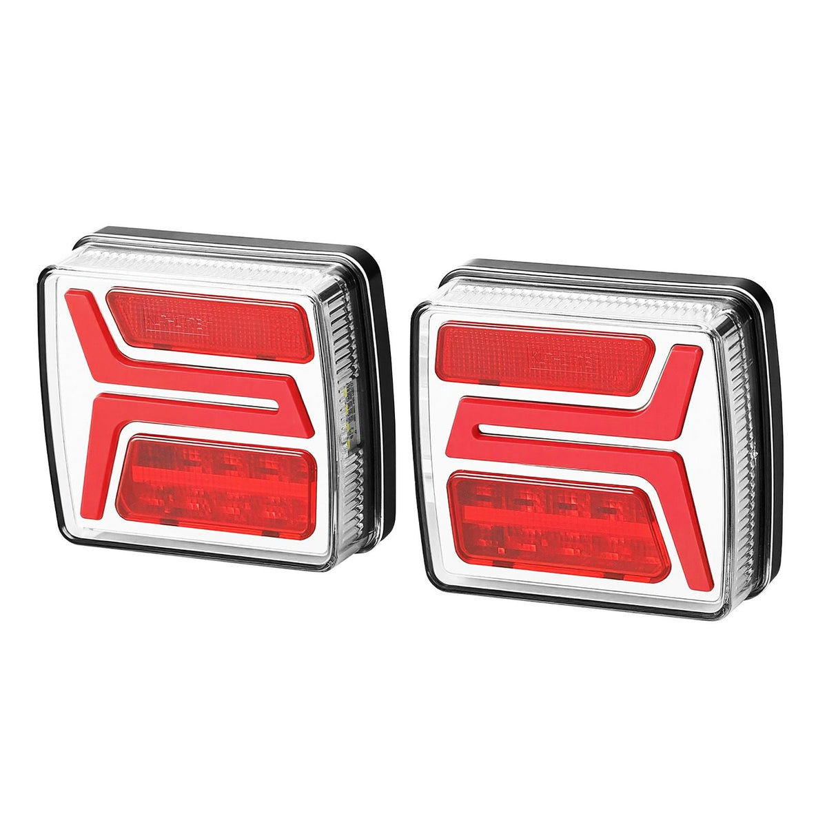 Trailer Lights, 2PCS 12V Square LED Magnetic Wireless Trailer Tail Lights Kit with Stop Brake Turn Tail License Plate Lamp, Waterproof Tow Lighting Kit for Boat Truck Camper RV Tractor Caravan