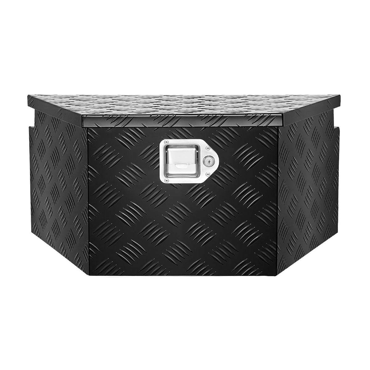 Trailer Tongue Box, 26" x 13" x 12" Aluminum Trailer Tongue Tool Box, Heavy Duty Storage Organizer with Lock and Keys, Utility Tool Chest for Pickup Truck Bed, RV, SUV, Off-Road Vehicle, Black