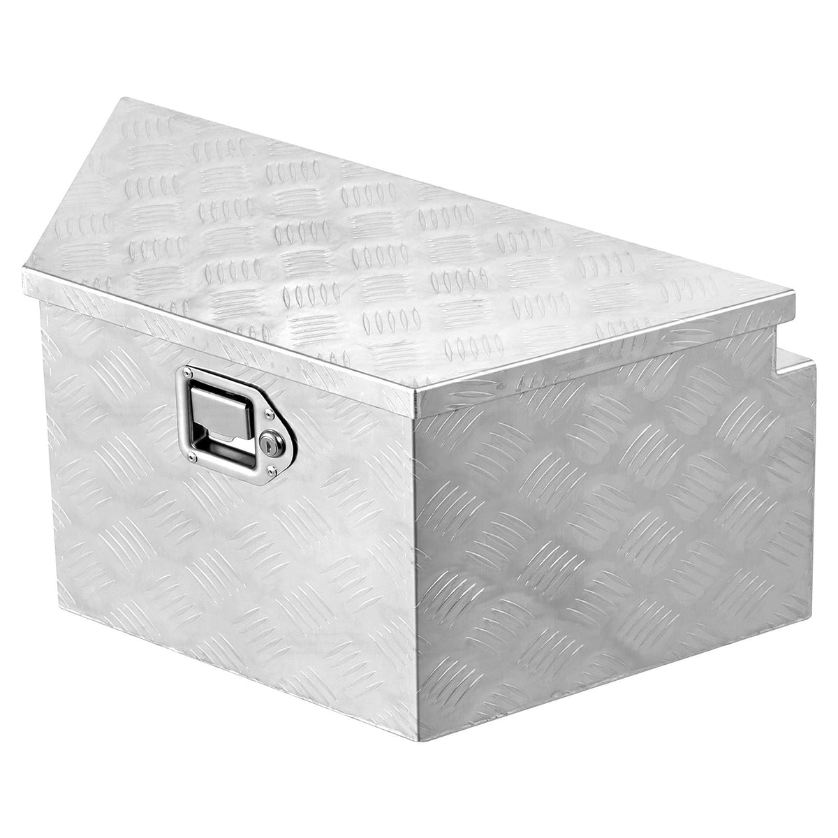 Trailer Tongue Box, 26" x 13" x 12" Aluminum Trailer Tongue Tool Box, Heavy Duty Storage Organizer with Lock and Keys, Utility Tool Chest for Pickup Truck Bed, RV, SUV, Off-Road Vehicle, Silver
