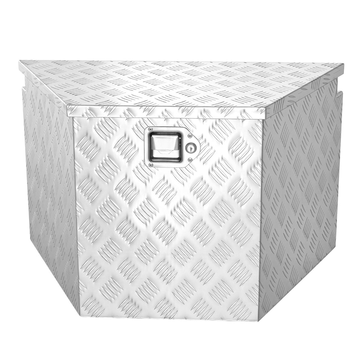 Trailer Tongue Box, 29" x 16.1" x 18" Aluminum Trailer Tongue Tool Box, Heavy Duty Storage Organizer with Lock & Keys, Utility Tool Chest for Pickup Truck Bed, RV, SUV, Off-Road Vehicle, Silver
