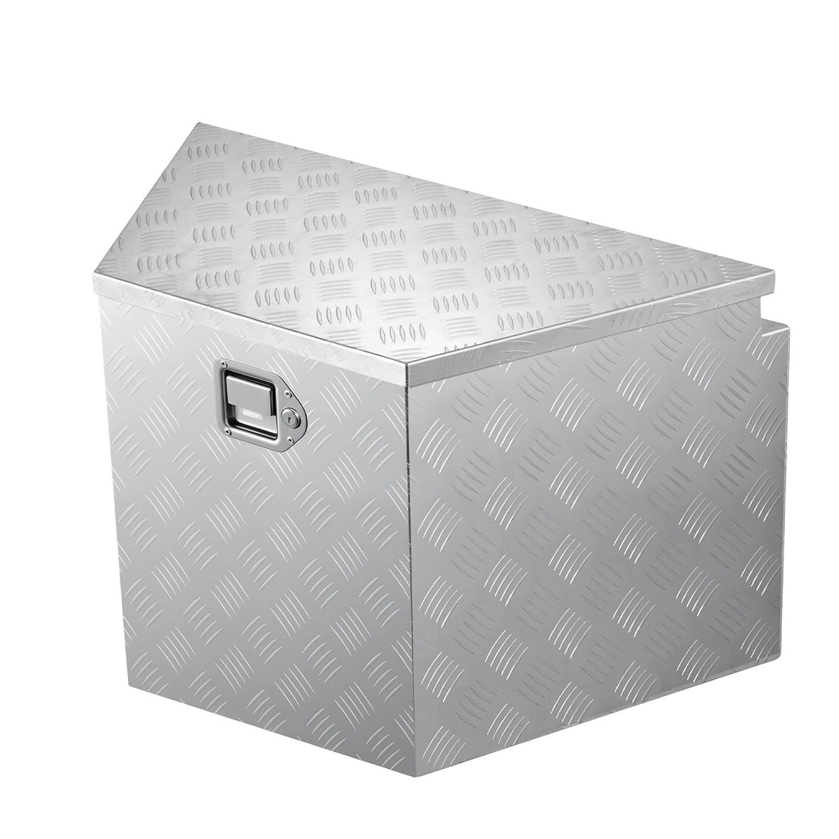 Trailer Tongue Box, 29" x 16.1" x 18" Aluminum Trailer Tongue Tool Box, Heavy Duty Storage Organizer with Lock & Keys, Utility Tool Chest for Pickup Truck Bed, RV, SUV, Off-Road Vehicle, Silver