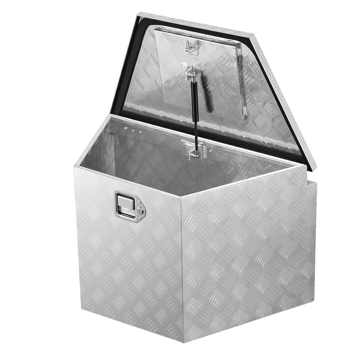 Trailer Tongue Box, 33" x 19" x 18" Aluminum Trailer Tongue Tool Box, Heavy Duty Storage Organizer with Lock and Keys, Utility Tool Chest for Pickup Truck Bed, RV, SUV, Off-Road Vehicle, Silver