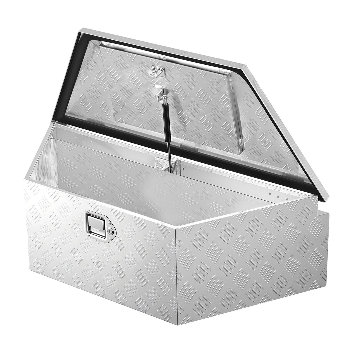 Trailer Tongue Box, 39" x 16.5" x 12" Aluminum Trailer Tongue Tool Box, Heavy Duty Storage Organizer with Lock & Keys, Utility Tool Chest for Pickup Truck Bed, RV, SUV, Off-Road Vehicle, Silver
