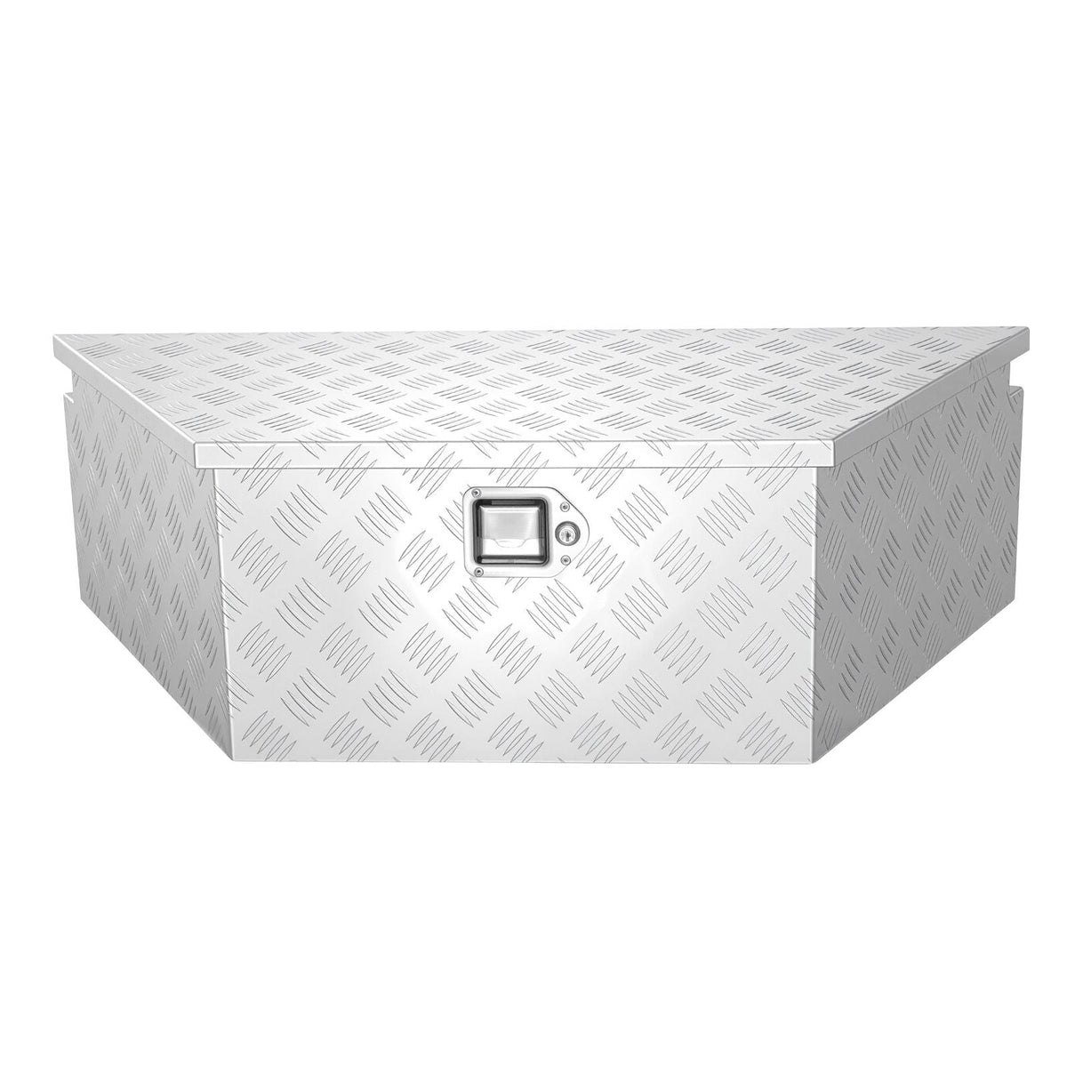 Trailer Tongue Box, 39" x 16.5" x 12" Aluminum Trailer Tongue Tool Box, Heavy Duty Storage Organizer with Lock & Keys, Utility Tool Chest for Pickup Truck Bed, RV, SUV, Off-Road Vehicle, Silver