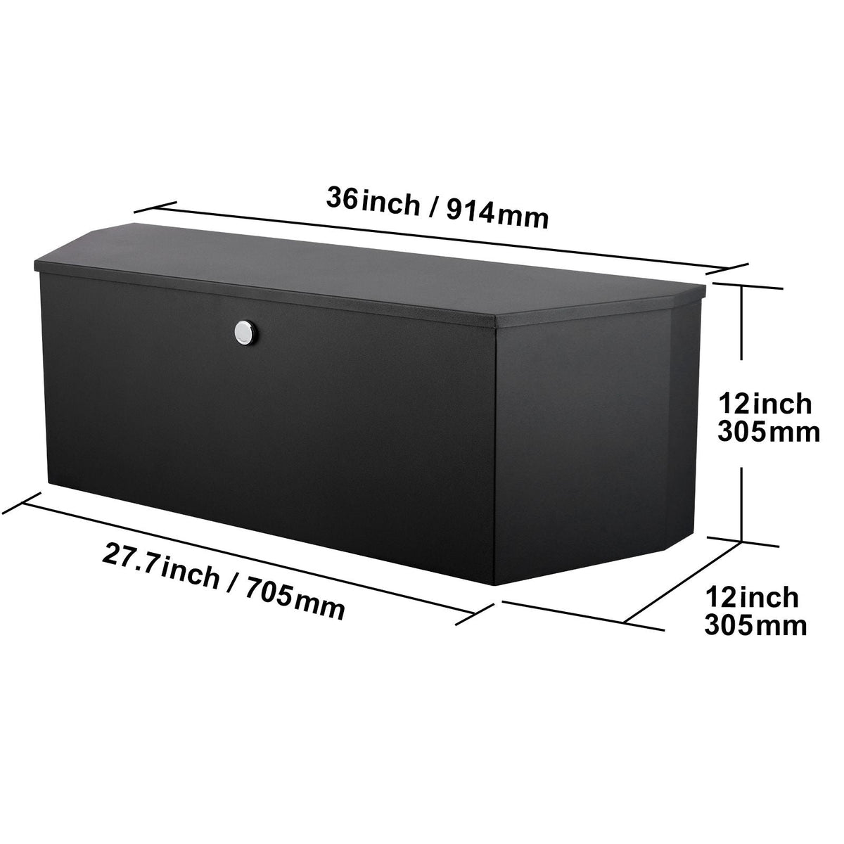 Trailer Tongue Box, Carbon Steel Tongue Box Tool Chest, Heavy Duty Trailer Box Storage with Lock and Keys, Utility Trailer Tongue Tool Box for Pickup Truck Bed, RV Trailer, 36"x12"x12"