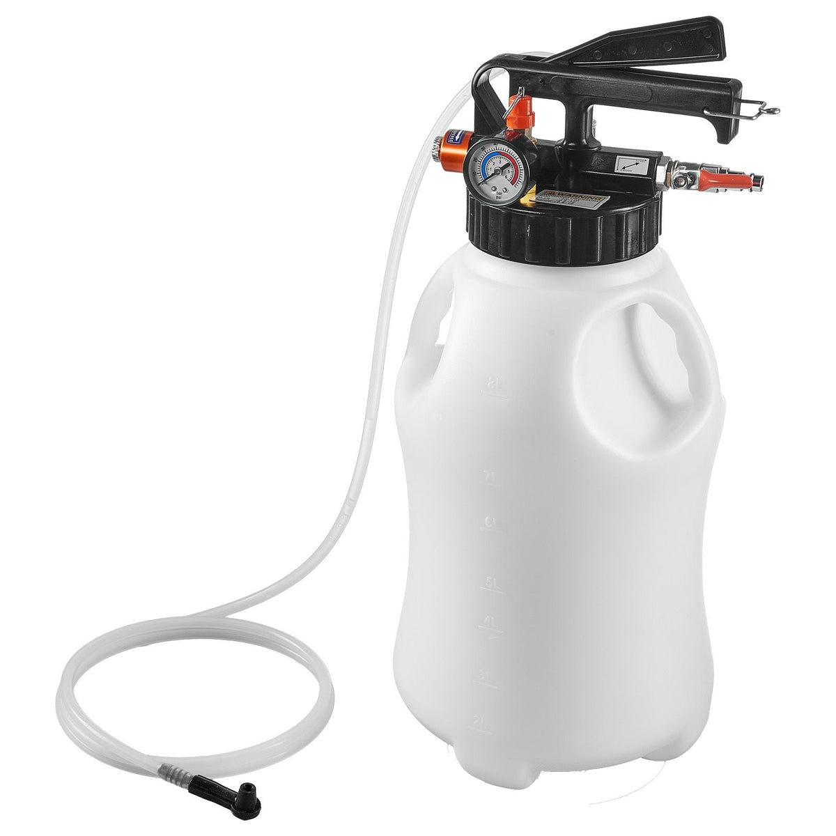 Transmission Fluid Pump, 8 L Pneumatic Oil Fluid Extractor, ATF Refill Dispenser Transfer Pump with 15 ATF Adapters, Oil Extractor Dispenser with HDPE Tank for Cars, Boats, Lawn Mowers