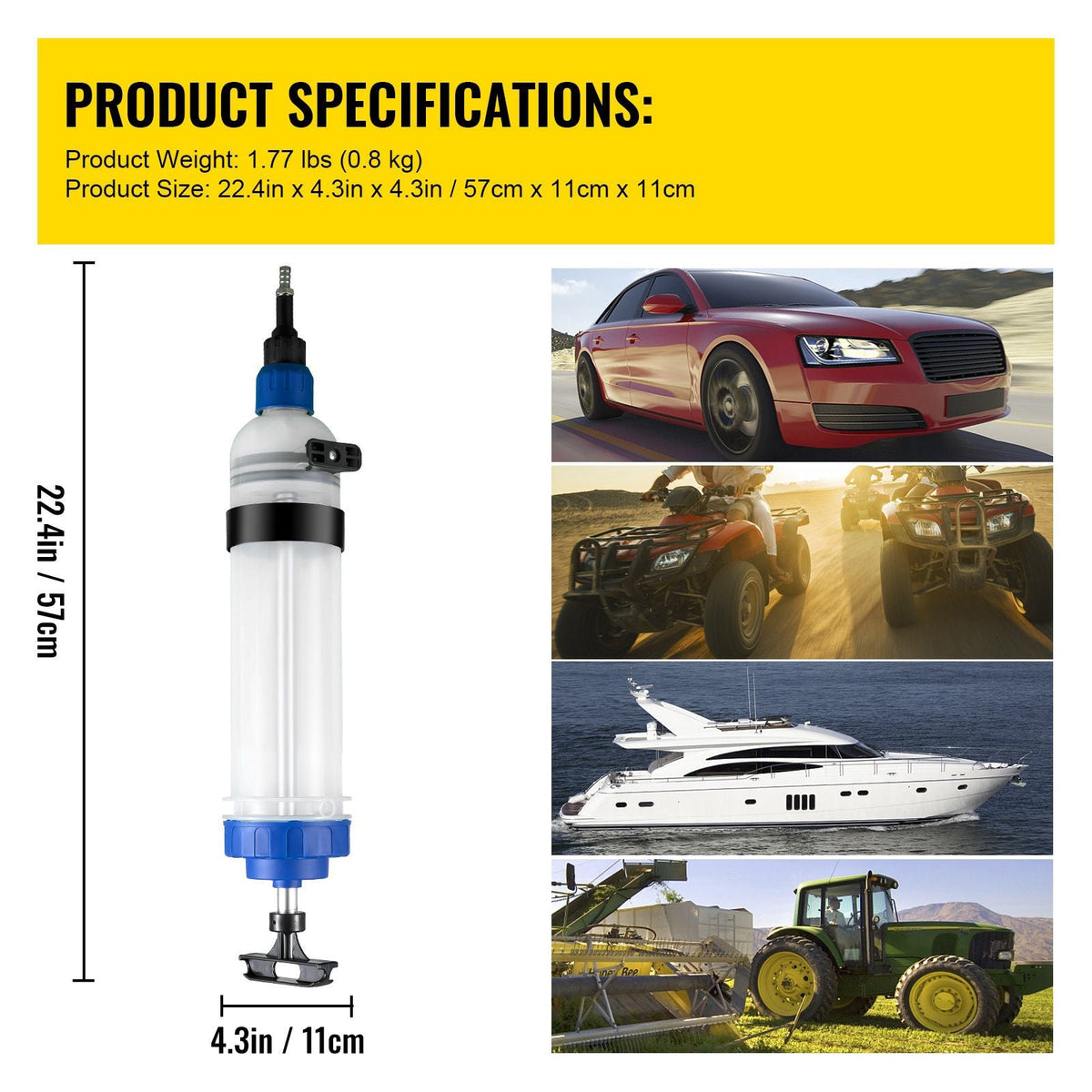 Transmission Fluid Pump Manual ATF Refill System Dispenser, Oil and Liquid Extractors 1.5 Liter Large Capacity, Automatic Transmission Fluid Pump Tool Set with ATF Filler Adapters