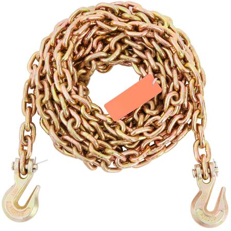 Transport Binder Chain, 4900 lbs Working Load Limit, 5/16'' x 20' G80 Tow Chain Tie Down with Grab Hooks, DOT Certified, Galvanized Coating Manganese Steel for Dock Factory Construction Site