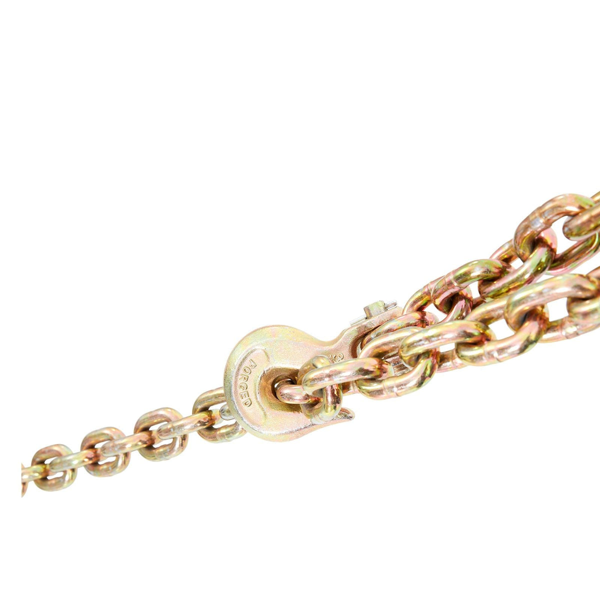 Transport Binder Chain, 7100 lbs Working Load Limit, 3/8'' x 20' G80 Tow Chain Tie Down with Grab Hooks, DOT Certified, Galvanized Coating Manganese Steel for Dock Factory Construction Site