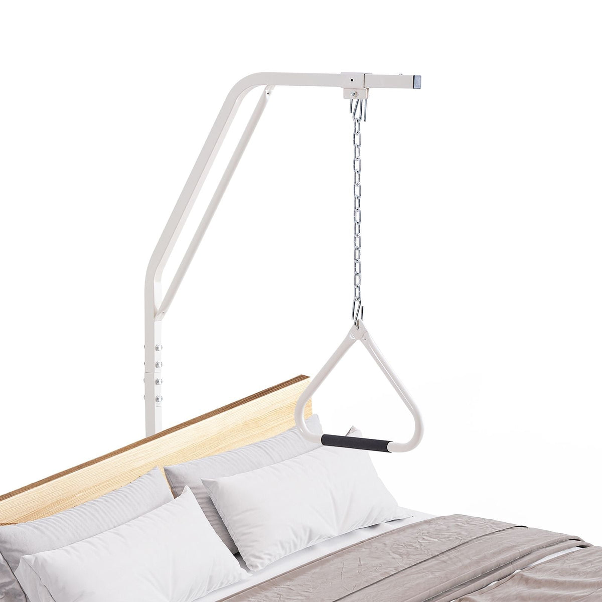 Trapeze Bar for Bed Mobility, Bed Trapeze with Clamps and Floor Stand, 250LBS Weight Capacity Bed Pull Up Assist for Elderly, Patients & Disabled, Suitable for Home Care, Hospital, Nursing Home