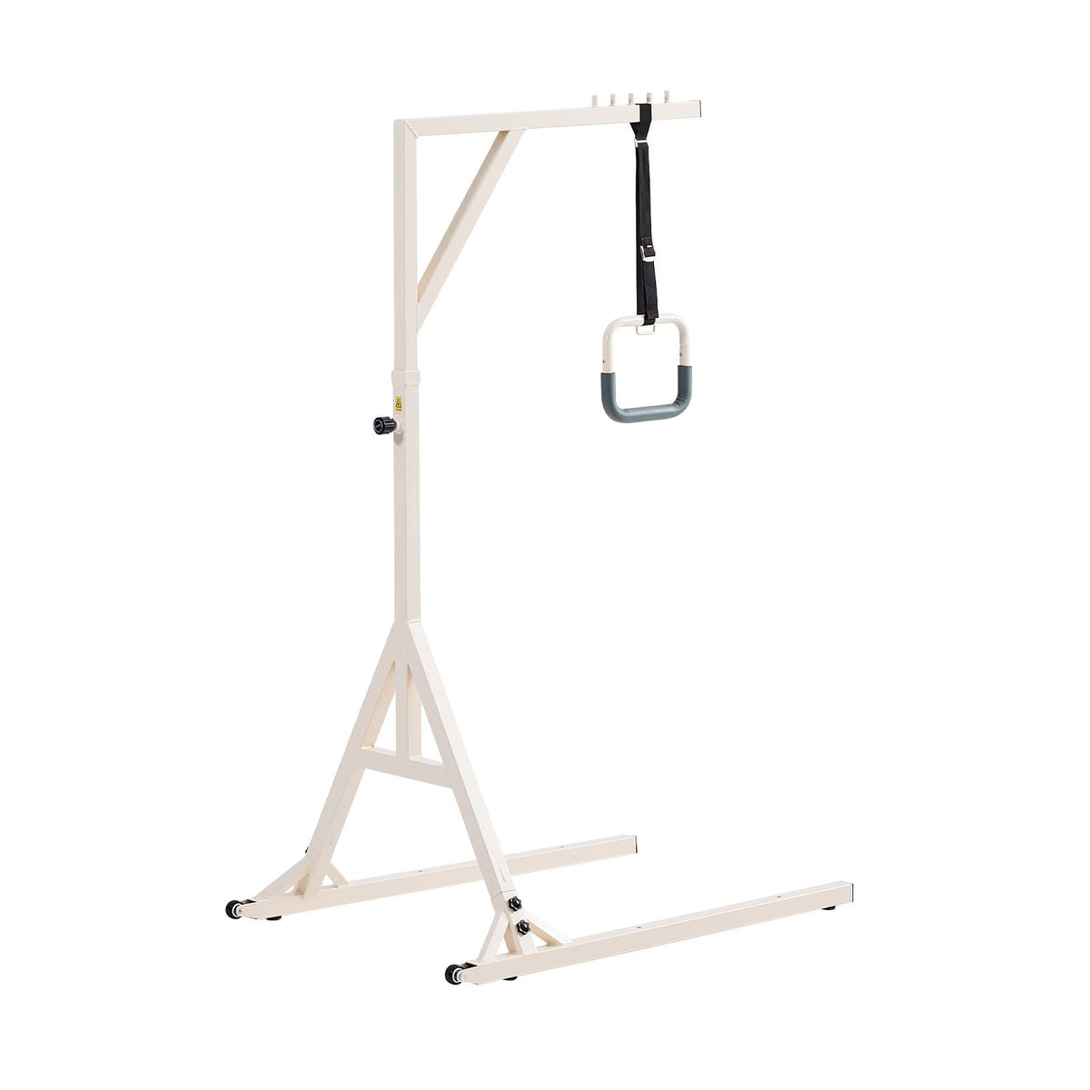 Trapeze Bar for Bed Mobility, Height-Adjustable Bed Trapeze with 2 Casters, 350LBS Weight Capacity Heavy Duty Pull Up Trapeze Bar with Floor Stand for Elderly, Disabled, Bedridden Patients
