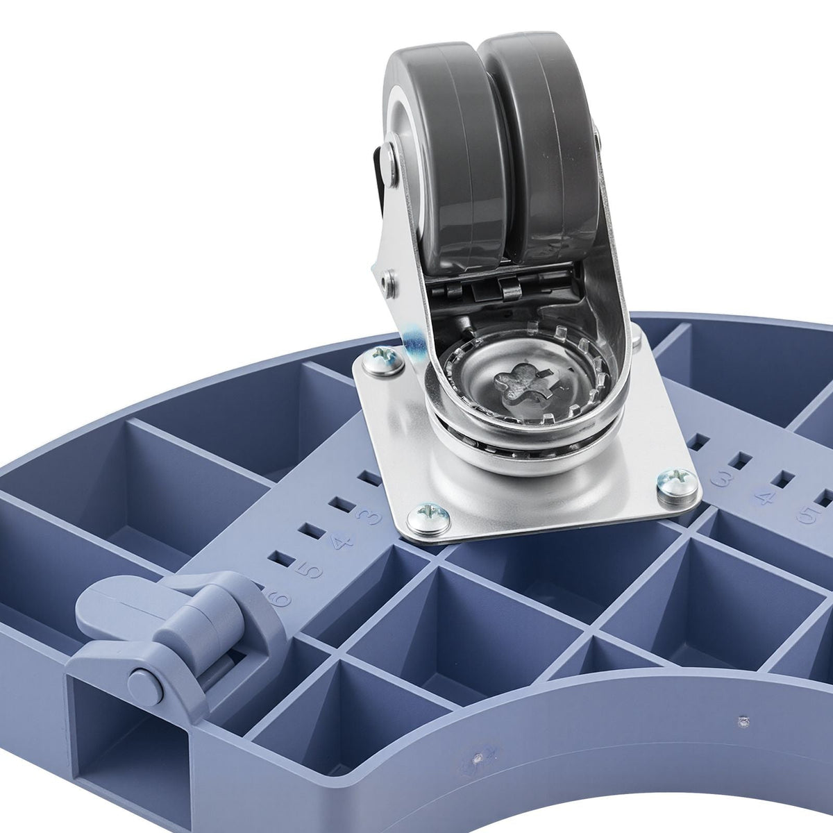 Trash Can Dolly with 4 Lockable Wheels, 440lbs Weight Capacity, Round Trash Can Roller Base, 15-22.8 in Adjustable, Heavy Duty Drum Dolly Plant Caddy, Multi-Functional Rolling Dolly Cart, Blue