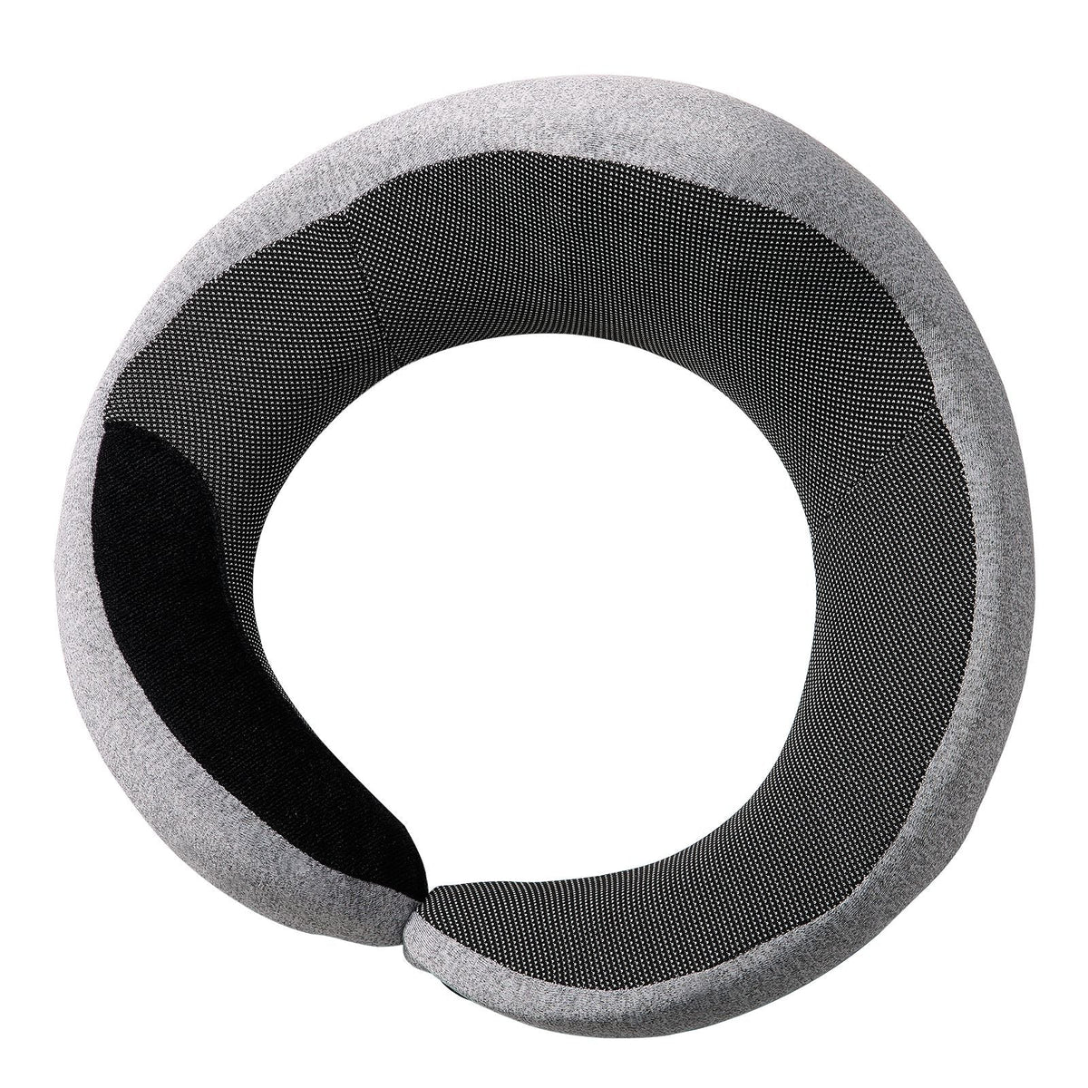 Travel Pillow, Double-Layered 3D Support Neck Pillow for Traveling, 360° Flexible Rotation Upgraded Memory Foam Travel Neck Pillow with Eye Mask, Earplugs, Earplug Case, Storage Bag(Black-Gray)