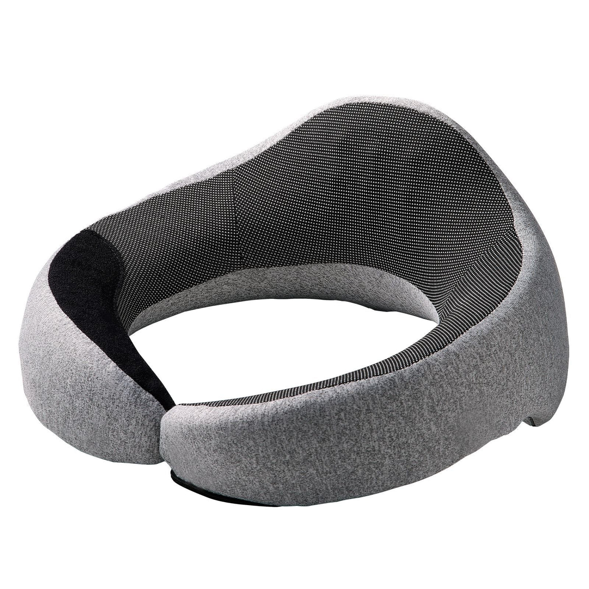 Travel Pillow, Double-Layered 3D Support Neck Pillow for Traveling, 360° Flexible Rotation Upgraded Memory Foam Travel Neck Pillow with Eye Mask, Earplugs, Earplug Case, Storage Bag(Black-Gray)