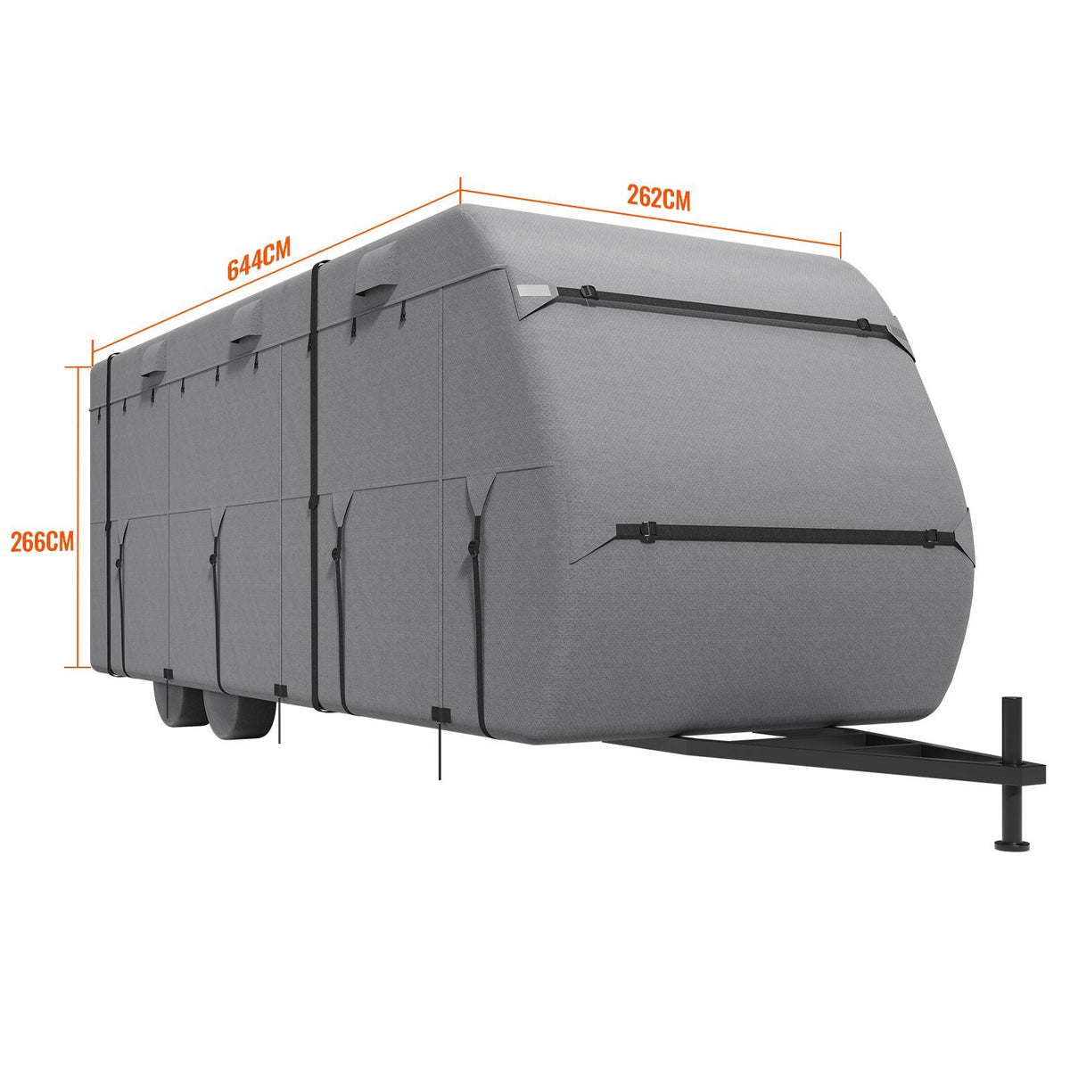 Travel Trailer Cover, 18-20 ft RV Cover, 4-Layer Non-Woven Fabric Camper Cover, Waterproof, Windproof and Rip-Stop Class A RV Cover, with Storage Bag, Repair Patches, Straps and Tire Covers