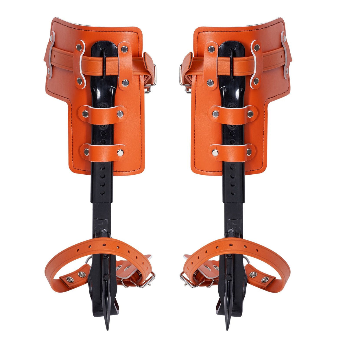 Tree Climbing Spikes, 1 Pair Alloy Steel Climbing Spurs, 350lbs Load Capacity Tree Climbing Gear with Straps and Spike Protectors, Arborist Equipment for Climbers, Hunting, Fruit Picking, Orange