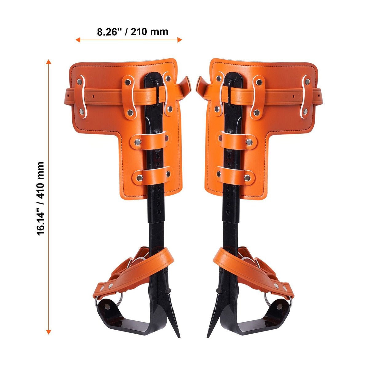 Tree Climbing Spikes, 1 Pair Alloy Steel Climbing Spurs, 350lbs Load Capacity Tree Climbing Gear with Straps and Spike Protectors, Arborist Equipment for Climbers, Hunting, Fruit Picking, Orange