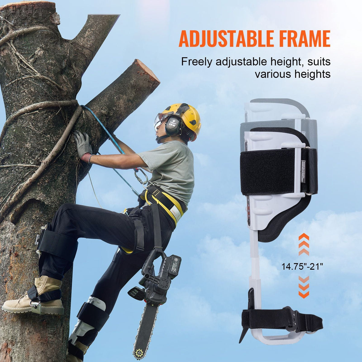 Tree Climbing Spikes Climbing Spurs Gear Aluminum Arborist Equipment White