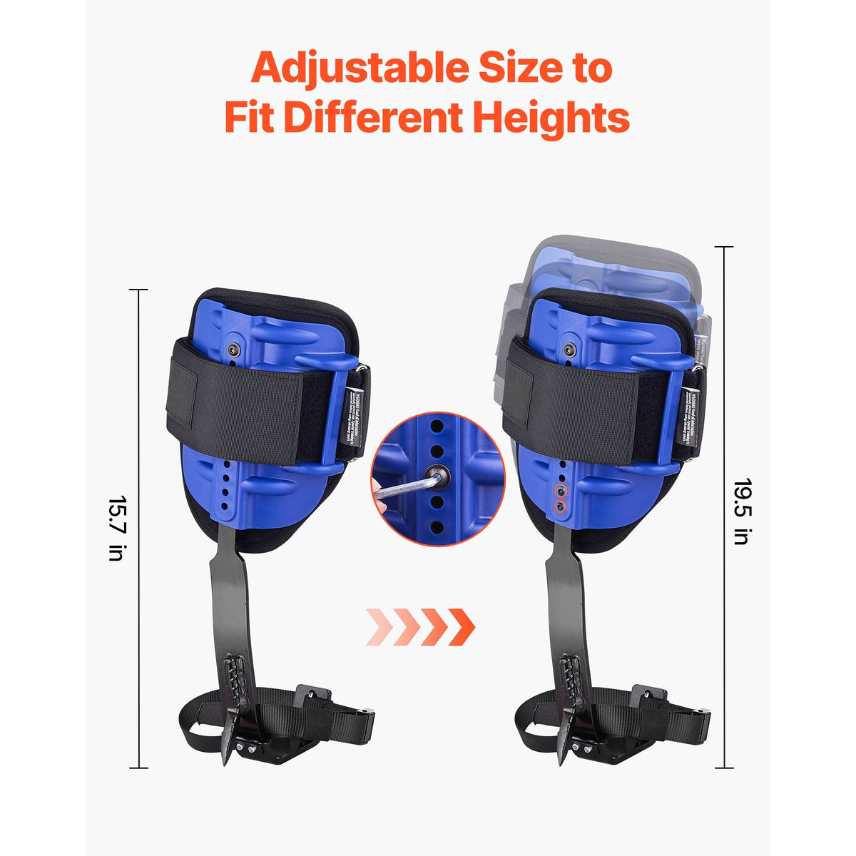 Tree Climbing Spikes Set, Height-Adjustable Tree Climbing Gear with Straps & Harness, 350 lbs Load Capacity, Heavy Duty Steel Climb Spurs Arborist Equipment for Fruit Picking Hunting