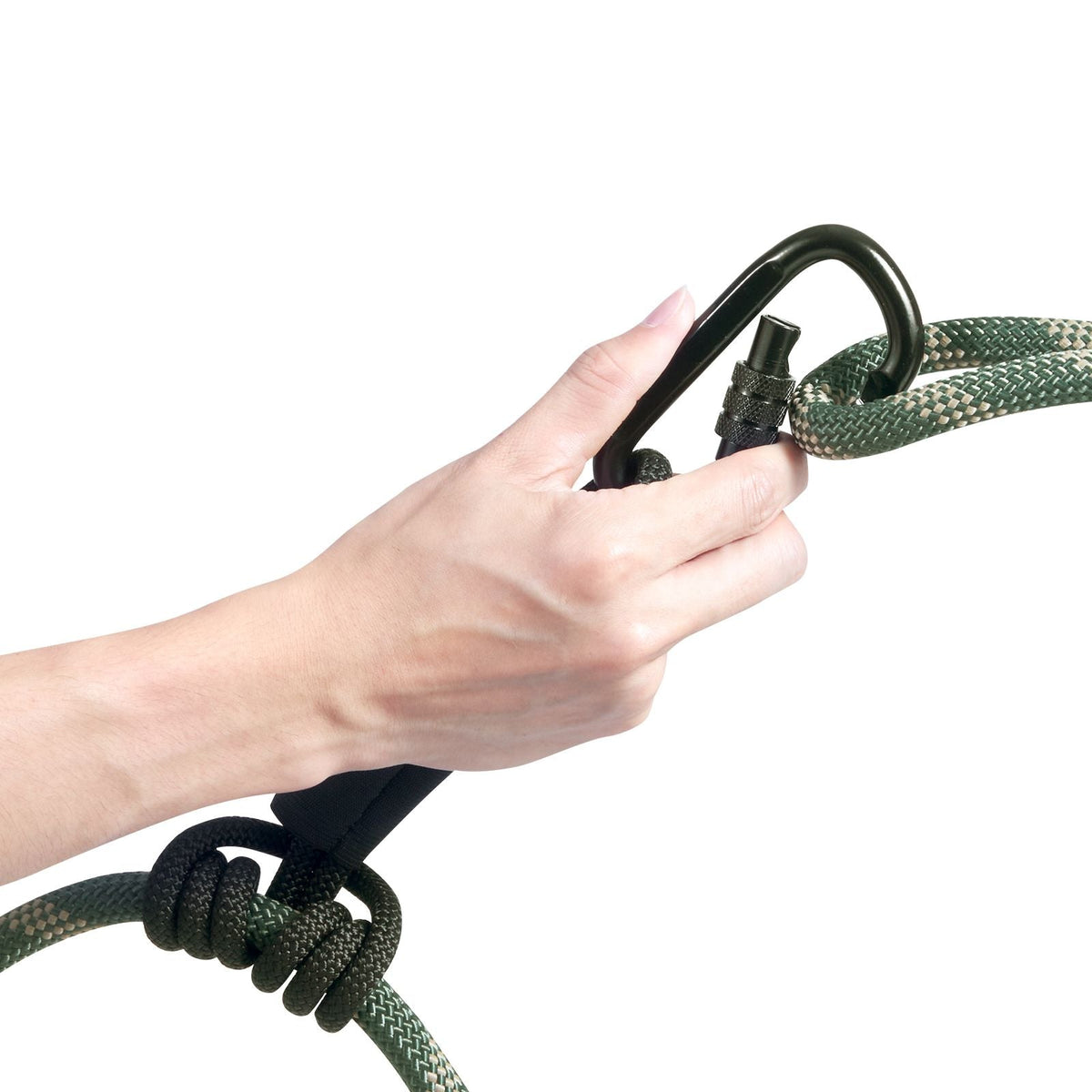 Tree Stand Safety Rope, 9 ft/2.7 M Treestand Lifeline Rope 30KN Breaking Tension, 0.6'' Hunting Safety Line with Prusik Knot, 2pcs Carabiner and Silencer, for Treestrap and Climbing