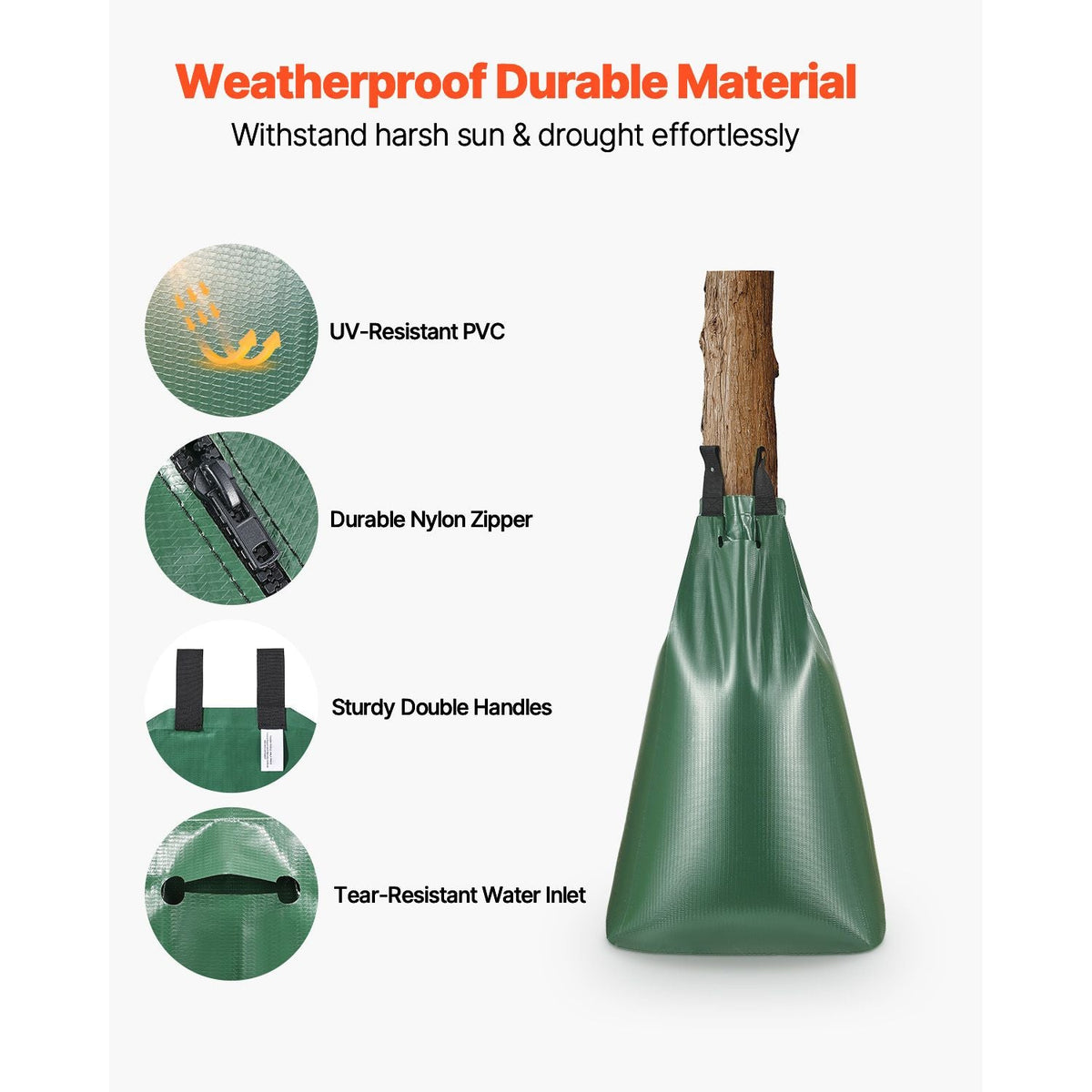Tree Watering Bag, 25 Packs 20 Gallons Watering Bags for New Trees, 5-9 Hours Slow Release Refillable Tree Drip Irrigation Bags with Zipper, Durable Tree Watering System for Deep Root Targeting