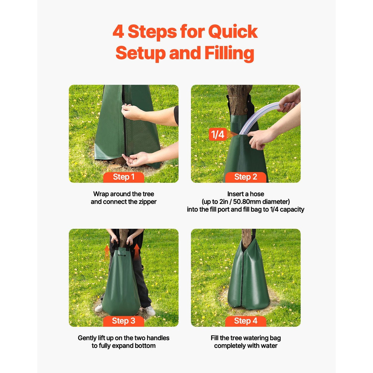 Tree Watering Bag, 3 Packs 20 Gallons Watering Bags for New Trees, 5-9 Hours Slow Release Refillable Tree Drip Irrigation Bags with Zipper, Durable Tree Watering System for Deep Root Targeting
