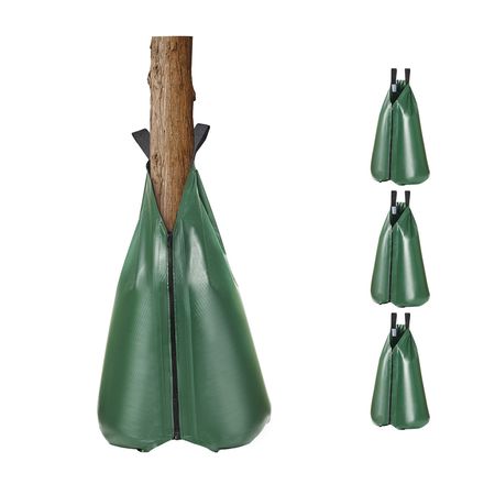 Tree Watering Bag, 4 Packs 20 Gallons Watering Bags for New Trees, 5-9 Hours Slow Release Refillable Tree Drip Irrigation Bags with Zipper, Durable Tree Watering System for Deep Root Targeting