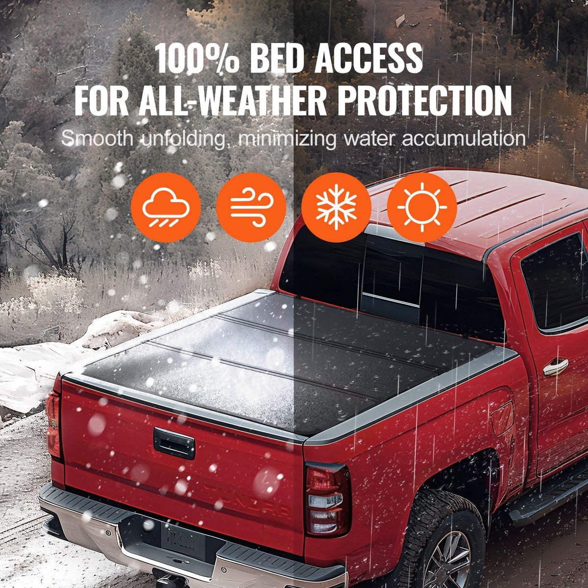 Tri-Fold Truck Bed Tonneau Cover, Compatible with 2014-2024 Toyota Tundra (NOT FIT Trail Special Edition with Storage Boxes), Fleetside 5.5' (67") Short Bed 2023, 400 lbs Load Capacity, Black