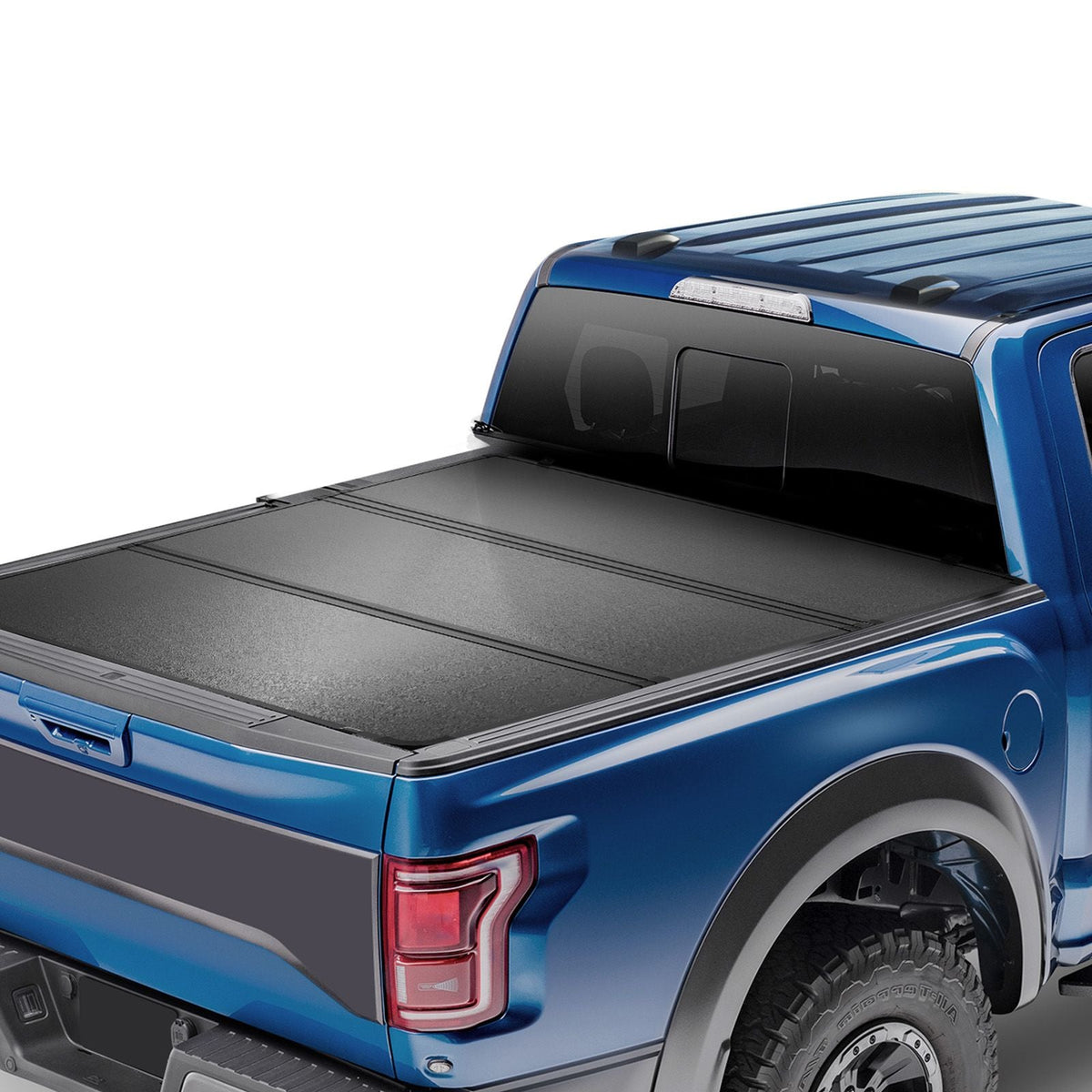 Tri-Fold Truck Bed Tonneau Cover, Compatible with 2015-2024 Ford F-150, Lightning, Styleside 5.5' (65.4") Bed, Fit 5.6' x 5.4'/5.5' x 5.4' (67.1" x 65.2"/65.4" x 65.2") Inside Bed, 400lbs, Black