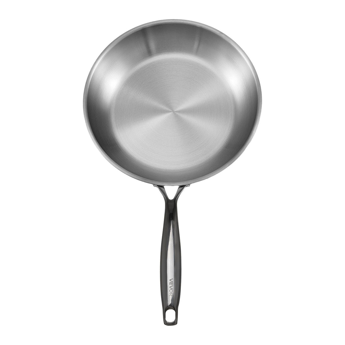 Tri-Ply Stainless Steel Frying Pan, 3 Pcs Set (8, 10, 12 in), Cooking Skillet with Heat-Resistant Handle, Chef's Kitchen Cookware, Oven, Gas, Electric, Induction, Dishwasher Compatible, Silver