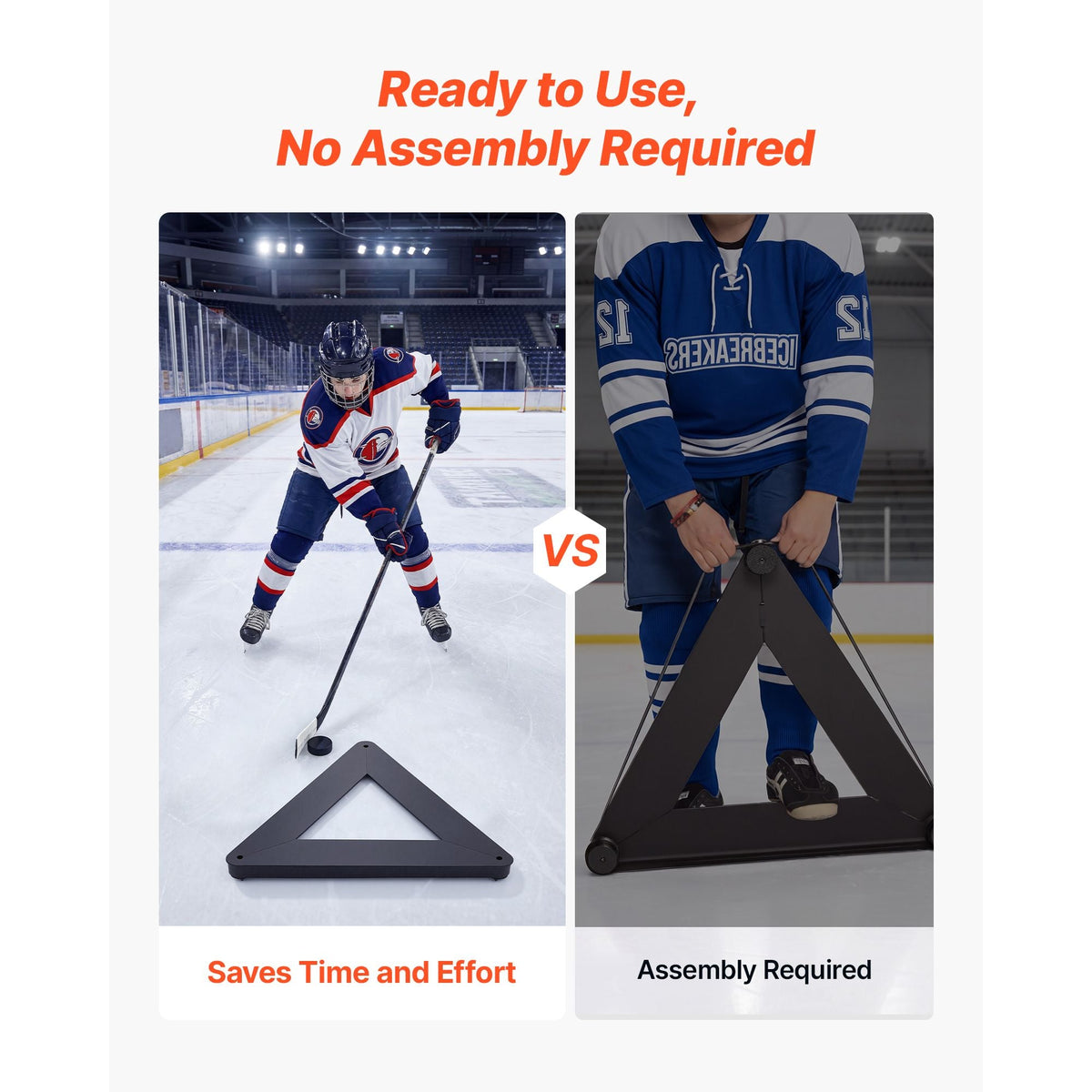 Triangle Hockey Passer, Heavy-Duty Multi-Angle Rebounder, Hockey Passing Aid, Passing & Stick Handling Trainer, Off-Ice & On-Ice Portable Equipment, Help Improve Puck Control & Shooting
