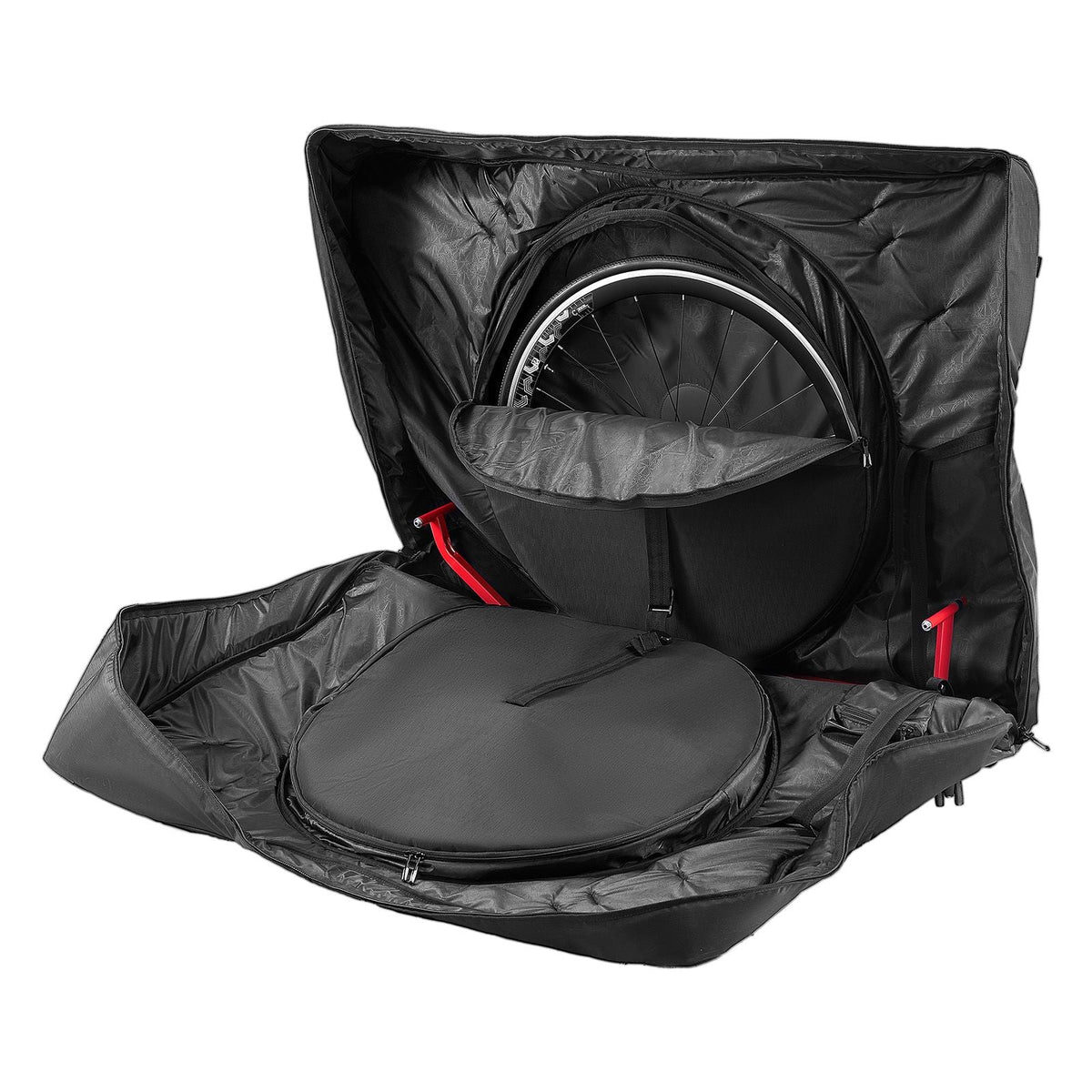 Triathlon Bike Travel Bag, Transport Bicycle Storage Carry Bag with TSA Lock & Dual Zipper, Triathlon Bicycle Case Max. Wheelbase 42 in for Travel, Outdoor Use, Train Airplane Subway Transport