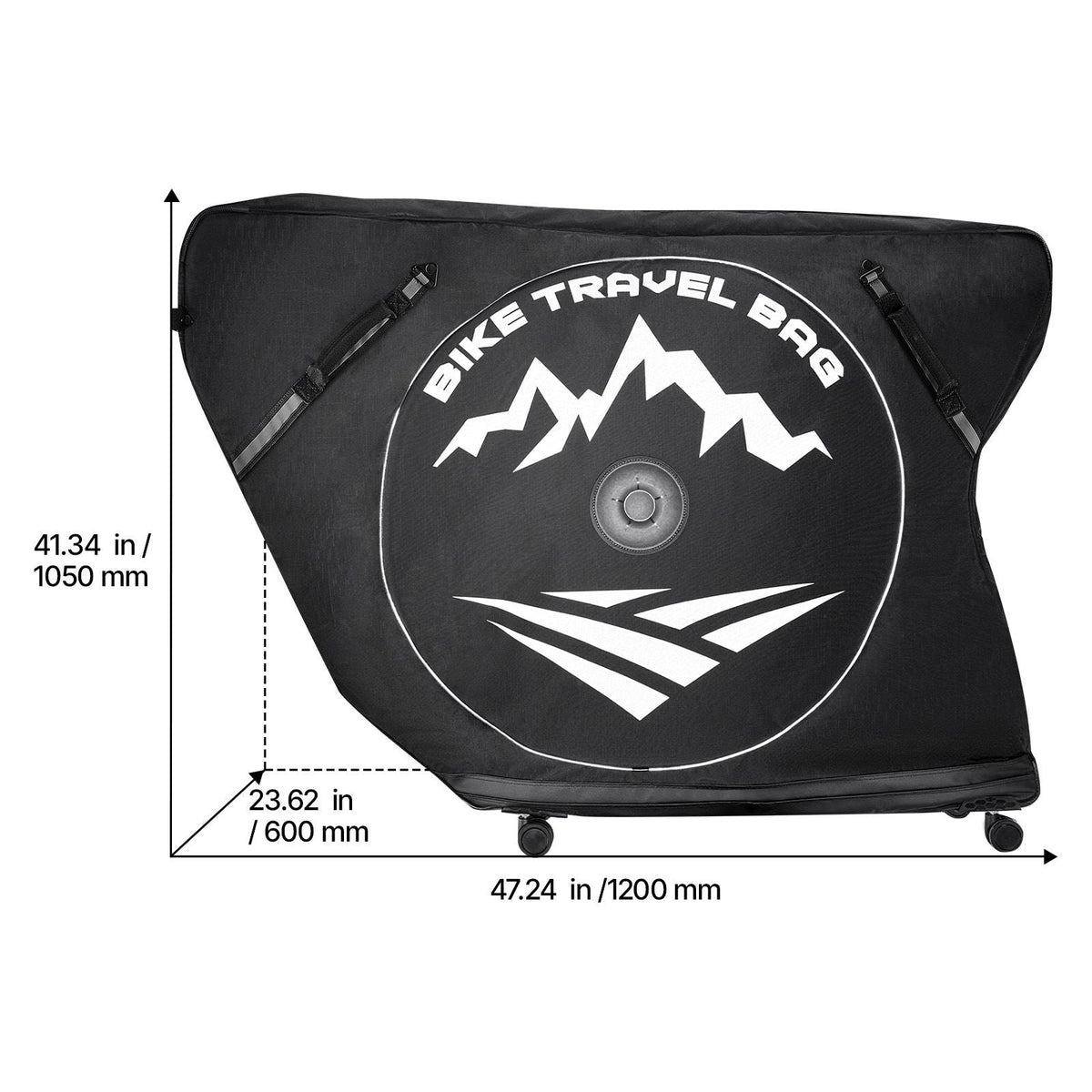 Triathlon Bike Travel Bag, Transport Bicycle Storage Carry Bag with TSA Lock & Dual Zipper, Triathlon Bicycle Case Max. Wheelbase 42 in for Travel, Outdoor Use, Train Airplane Subway Transport