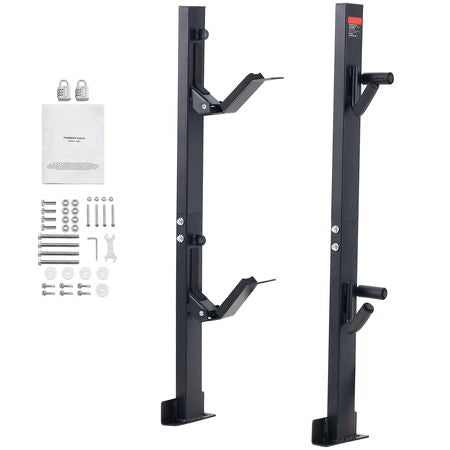 Trimmer Rack, 2 Place Weeder Trimmer Rack, Trim Holder Trailer Rack Carrier with Zinc Alloy Password Lock, Mount On Landscape Truck Trailer Enclosed Trimmer Rack Weed Eater Racks, Pair