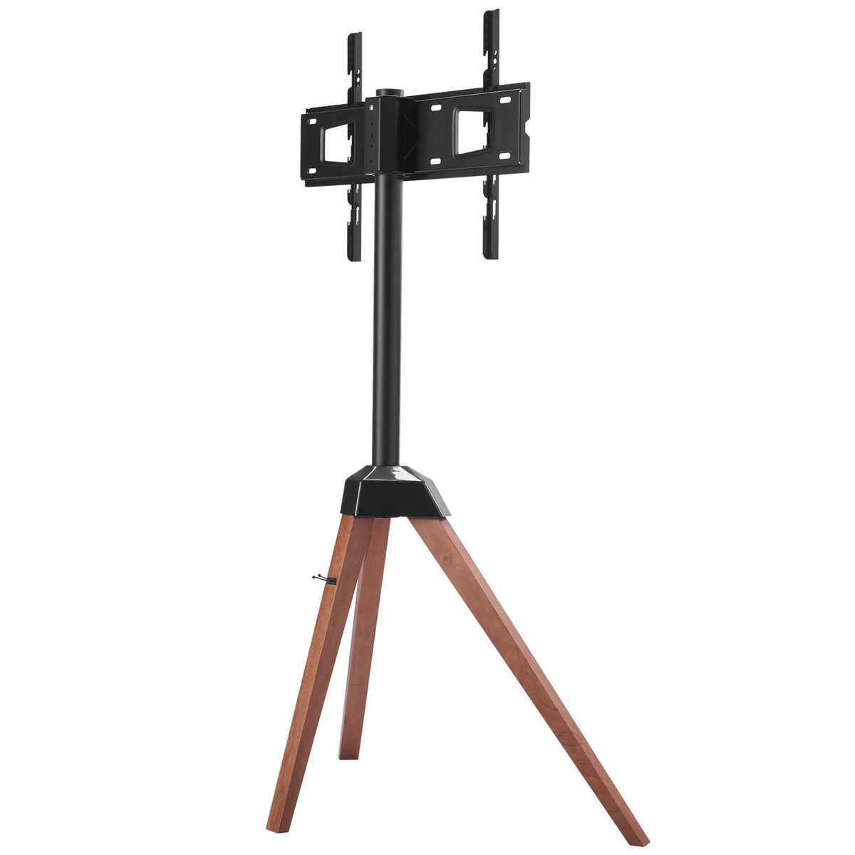 Tripod Easel TV Stand, for 40-65 inch Flat Screen/Curved TVs Up to 99 lbs, 18° Left-Right Rotation Portable TV Stand with Oak Wood Legs, for Bedroom, Living Room, Studio, MAX VESA 600 x 400 mm