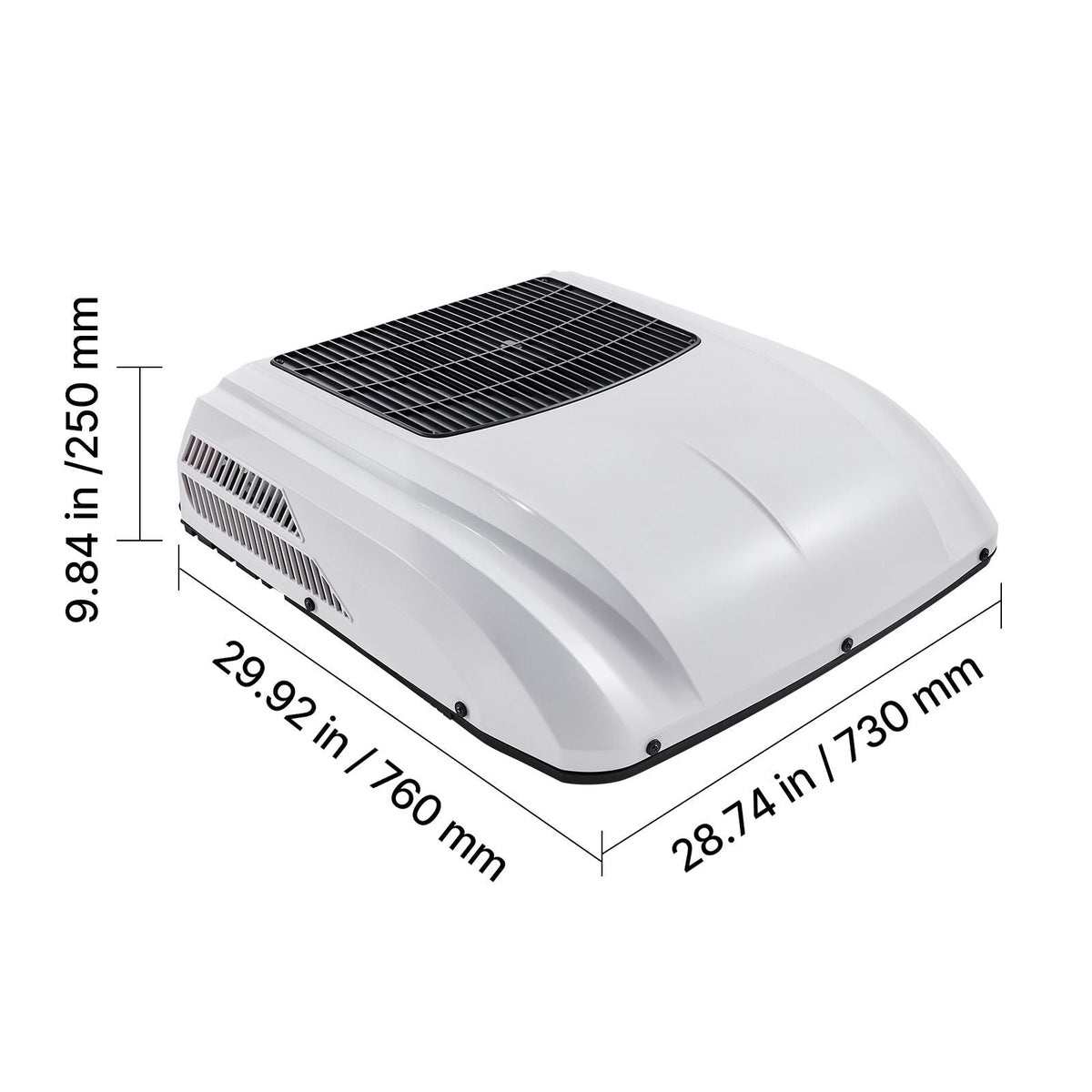 Truck Air Conditioner, 12V 10000 BTU RV Rooftop AC Unit, 350 m³/h Airflow, Cooling & Heating 2 in 1 Function Cab Air Conditioner, Quiet A/C Unit for Semi Truck Trailer Motorhome Tractor Caravan