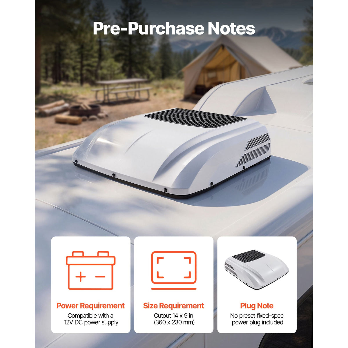 Truck Air Conditioner, 12V 10000 BTU RV Rooftop AC Unit, 350 m³/h Airflow, Cooling & Heating 2 in 1 Function Cab Air Conditioner, Quiet A/C Unit for Semi Truck Trailer Motorhome Tractor Caravan