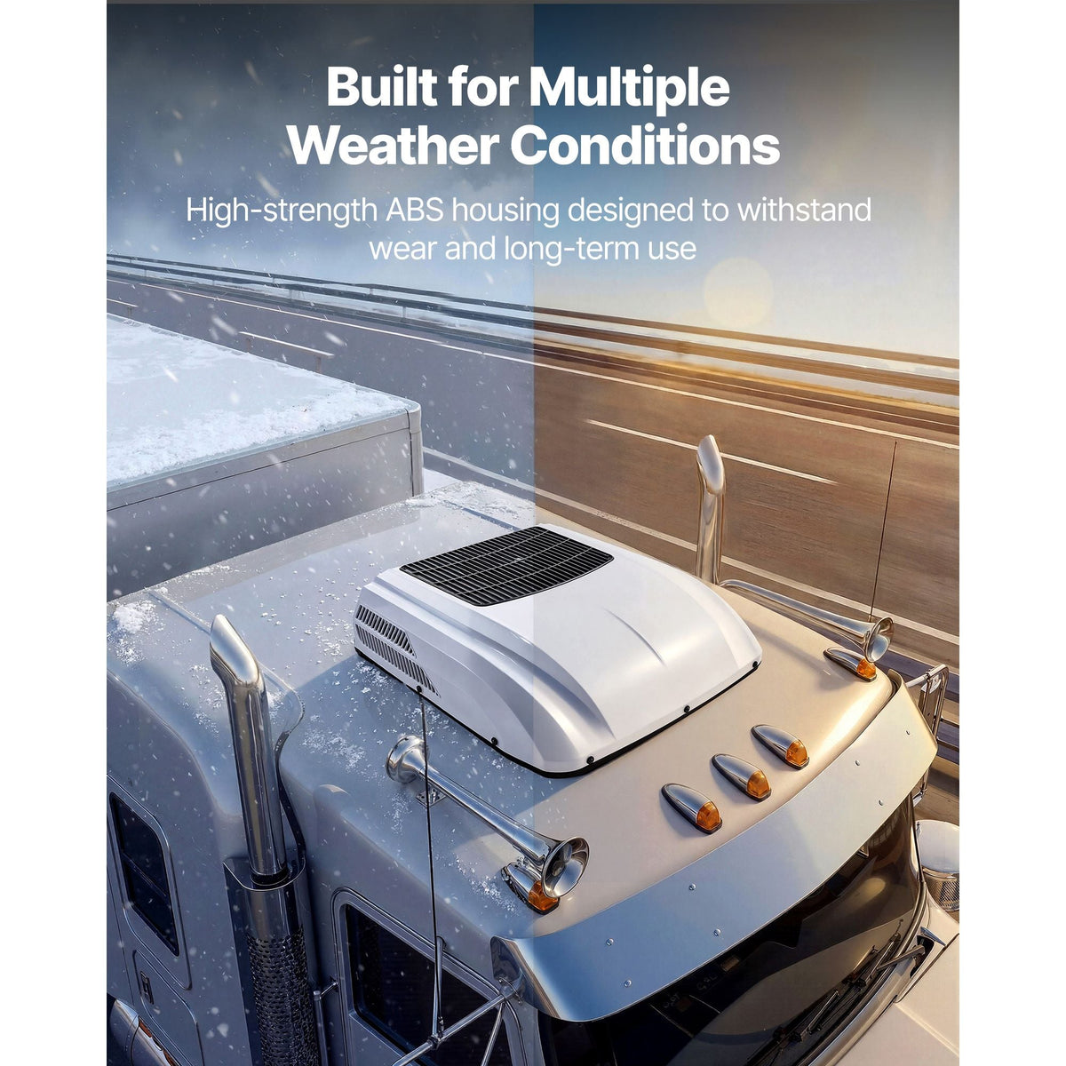 Truck Air Conditioner, 12V 10000 BTU RV Rooftop AC Unit, 350 m³/h Airflow, Cooling & Heating 2 in 1 Function Cab Air Conditioner, Quiet A/C Unit for Semi Truck Trailer Motorhome Tractor Caravan