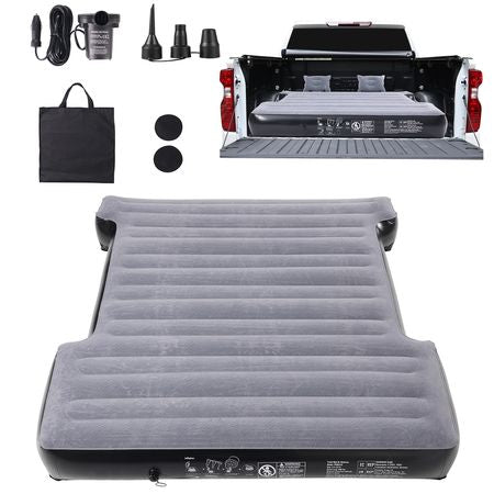 Truck Bed Air Mattress, for 5.5-5.8 ft Full Size Short Truck Beds, Inflatable Air Mattress Camping Bed with 12V Air Pump 2 Pillows, Carry Bag, for Silverado, RAM, F Series, Sierra, Titan, Tundra