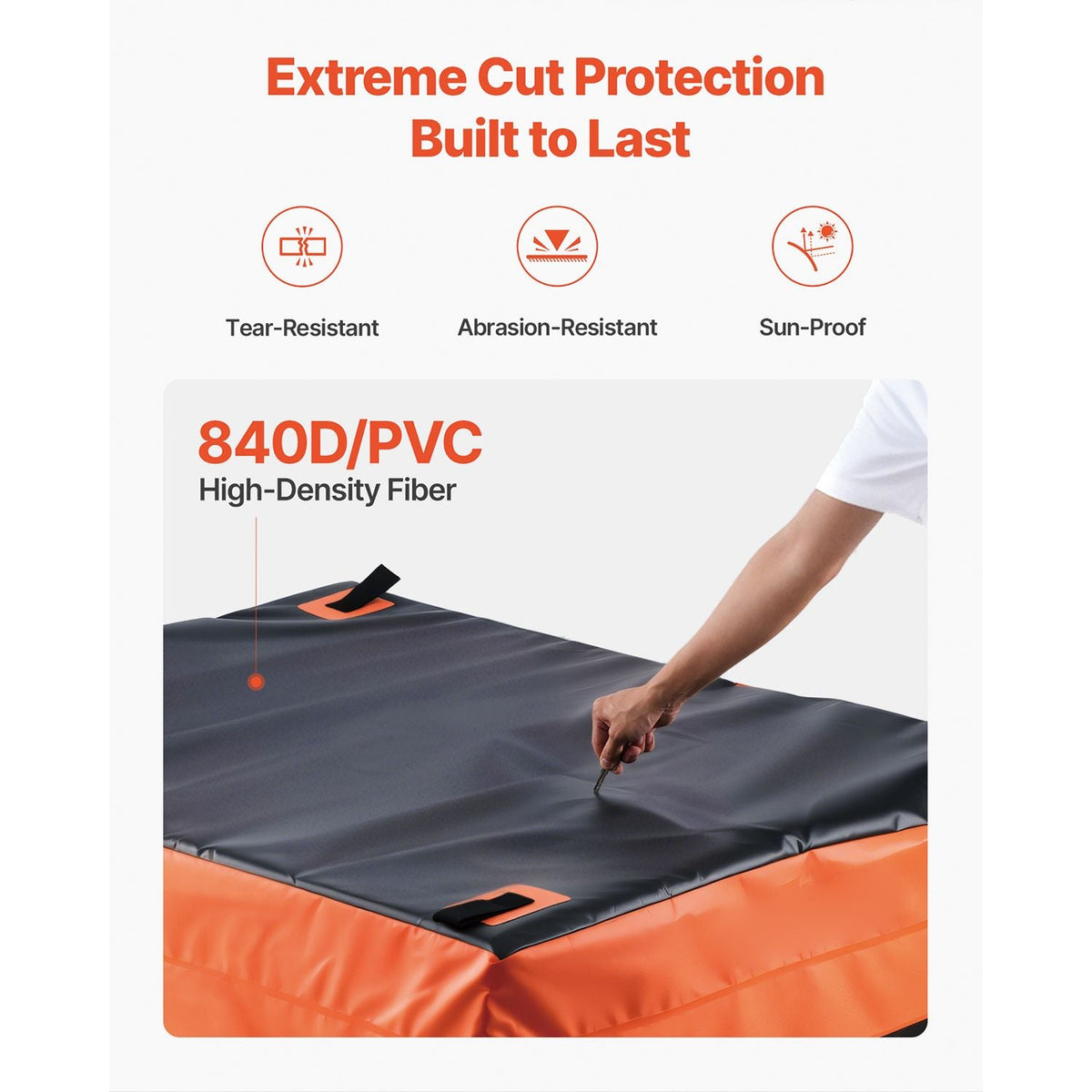 Truck Bed Cargo Bag, Waterproof 840D PVC, 51.18 x 40.16 x 21.85 in (26 Cu. ft), Heavy Duty Cargo Bag for Truck Bed with Bungee Cords, Net and Carabiners, Fits a Variety of SUV & Pickup Trucks