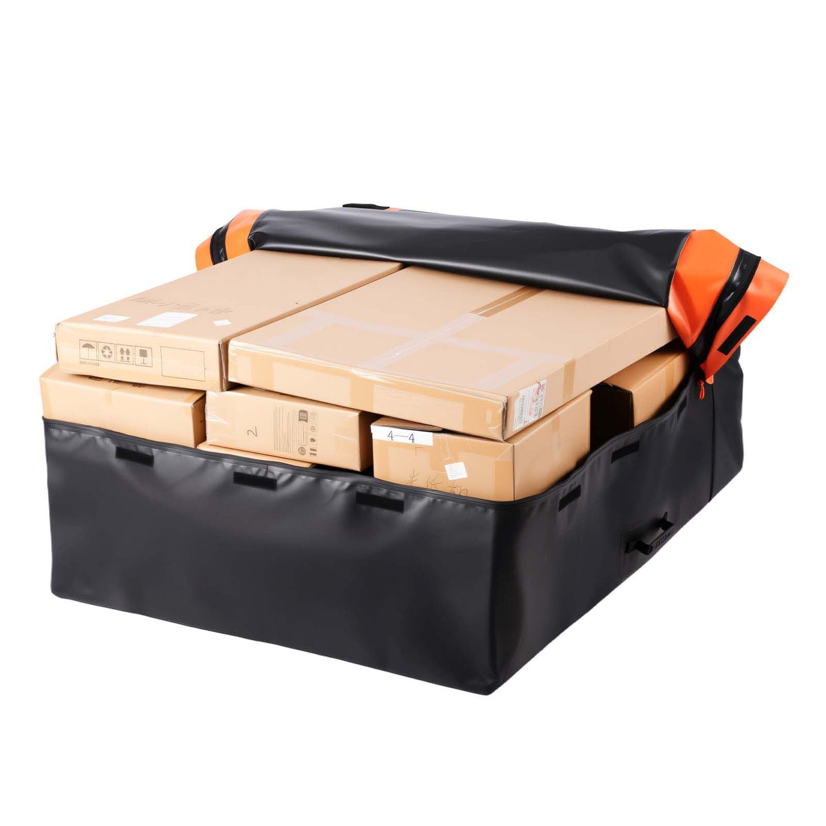 Truck Bed Cargo Bag, Waterproof 840D PVC, 51.18 x 40.16 x 21.85 in (26 Cu. ft), Heavy Duty Cargo Bag for Truck Bed with Bungee Cords, Net and Carabiners, Fits a Variety of SUV & Pickup Trucks