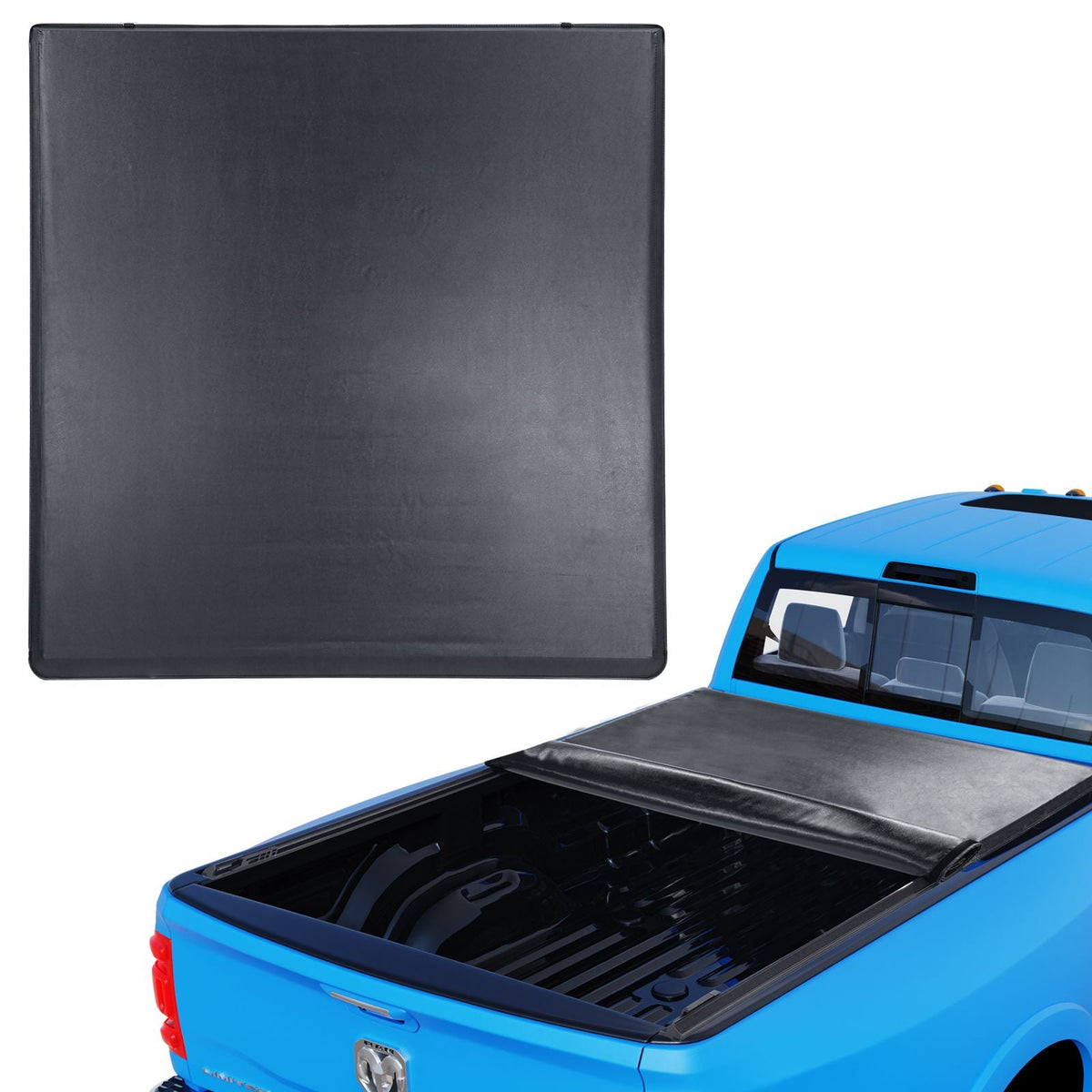 Truck Bed Cover, Roll Up Truck Bed Tonneau Cover, Compatible with 2002-2018 Dodge Ram 1500, 2003-2024 2500 3500, 2019-2024 Classic, for 6.4 x 5.5 ft Bed, Soft PVC material, Roll Up Tonneau Cover