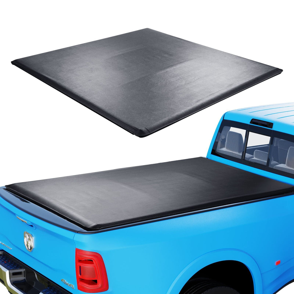 Truck Bed Cover, Roll Up Truck Bed Tonneau Cover, Compatible with 2002-2018 Dodge Ram 1500, 2003-2024 2500 3500, 2019-2024 Classic, for 6.4 x 5.5 ft Bed, Soft PVC material, Roll Up Tonneau Cover