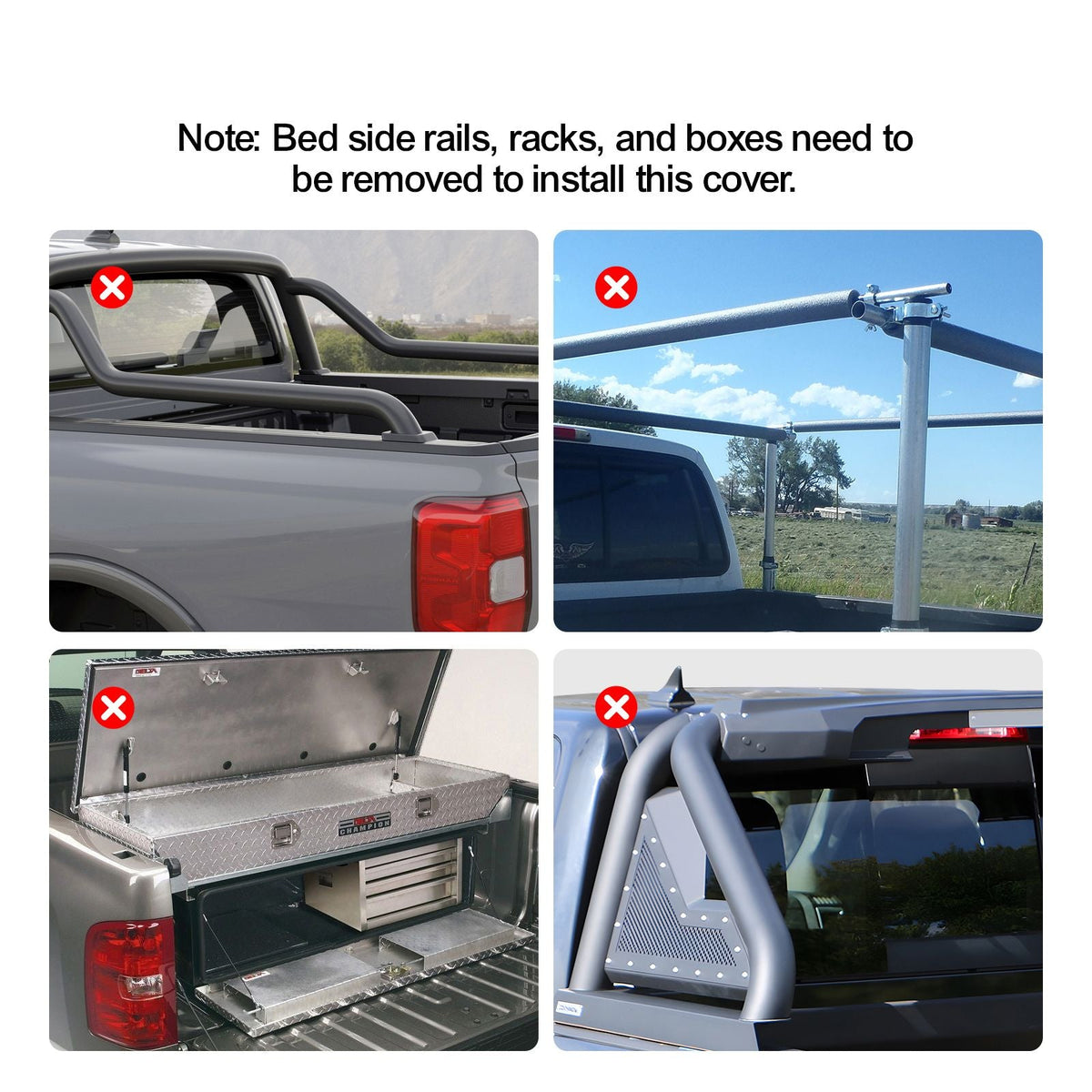Truck Bed Cover, Roll Up Truck Bed Tonneau Cover, Compatible with 2014-2024 Chevy Silverado / GMC Sierra 1500, for 6.6 x 5.2 ft / 6.6 x 5.3 ft Bed, Soft PVC material, Roll Up Tonneau Cover