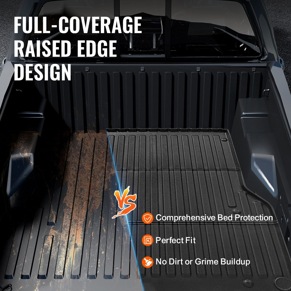 Truck Bed Mat, Compatible with 2005-2023 Toyota Tacoma, TPE Truck Bed Liner Mat Fits for 5 FT Bed, Thick and Heavy-Duty Bed Mat Car Accessories for All-Weather Protection, Prevent Slipping